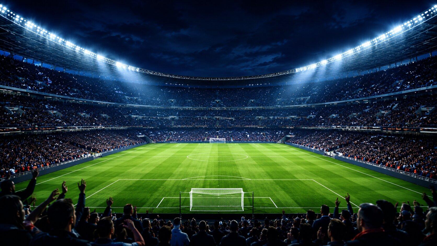 Football stadium at night